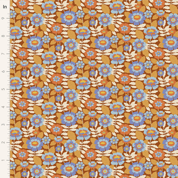 Tilda Wallflower 100604 Lauren Caramel Floral | SOLD BY THE HALF