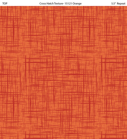 Preorder: 2025 All New England Shop Hop Fabric - Blender Cross Hatch Texture Orange 15121-37  | SOLD BY THE HALF-YARD