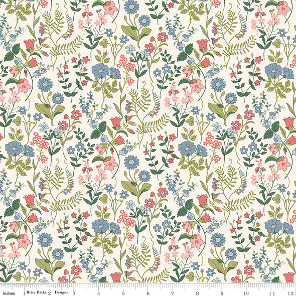 Liberty of London Botanist's Walk 01667411B Lola Scatter B  | SOLD BY THE HALF-YARD