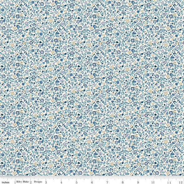 Liberty of London Denim Florals 01667404A Posy Haze A | SOLD BY THE HALF-YARD