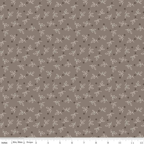 Riley Blake - Gentler Times by Lori Holt C16482 Pebble Leaves and Dots | SOLD BY THE HALF-YARD