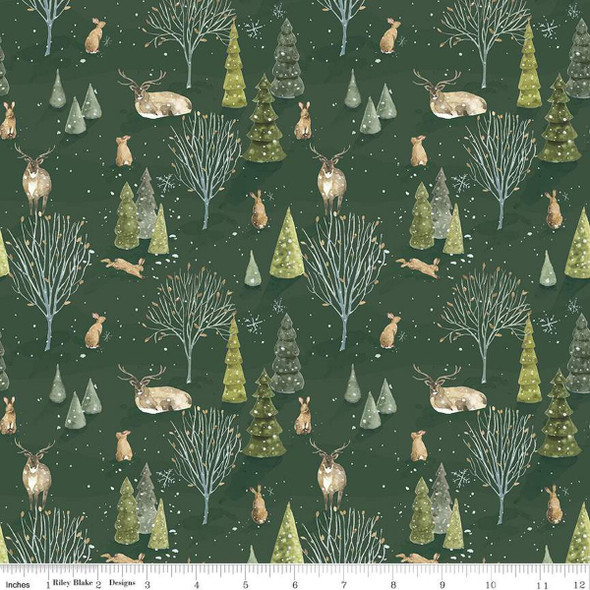 Riley Blake Santa's Tree Farm CD16451 FOREST Woodland Forest | SOLD BY THE HALF-YARD