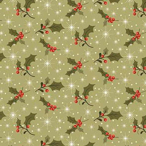Glisten by Sandy Gervais for Riley Blake C16224 Holly Olive Green | SOLD BY THE HALF-YARD