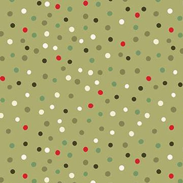 Glisten by Sandy Gervais for Riley Blake C16228 Olive Green Dots | SOLD BY THE HALF-YARD