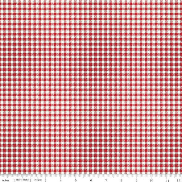 Riley Blake Bee Ginghams by Lori Holt - Tina Schoolhouse Red C12553-SCHOOLHOUSE | SOLD BY THE HALF-YARD