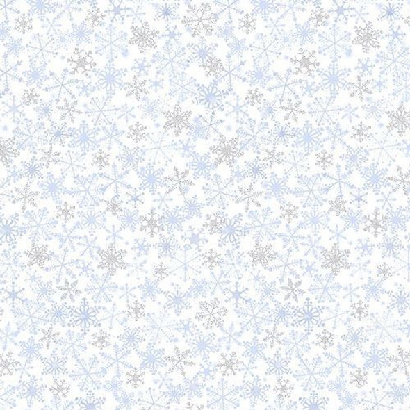 Timeless Treasures Cotton Glitter Snowflakes ICE-CM3659 BLIZZARD | SOLD BY THE HALF-YARD