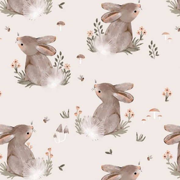 Figo Blossom Breeze RC91019-11 Bunnies Cream | SOLD BY THE HALF-YARD