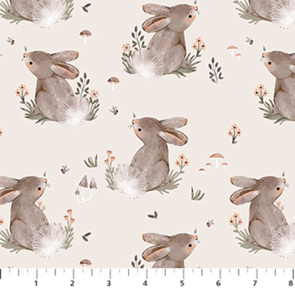 Figo Blossom Breeze RC91019-11 Bunnies Cream | SOLD BY THE HALF-YARD
