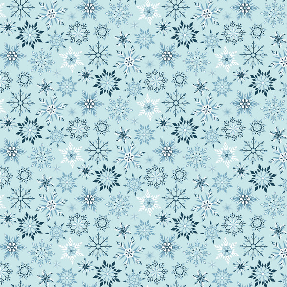 Riley Blake Winter Magic C16365-AQUA Snowflakes Aqua Blue | SOLD BY THE HALF-YARD