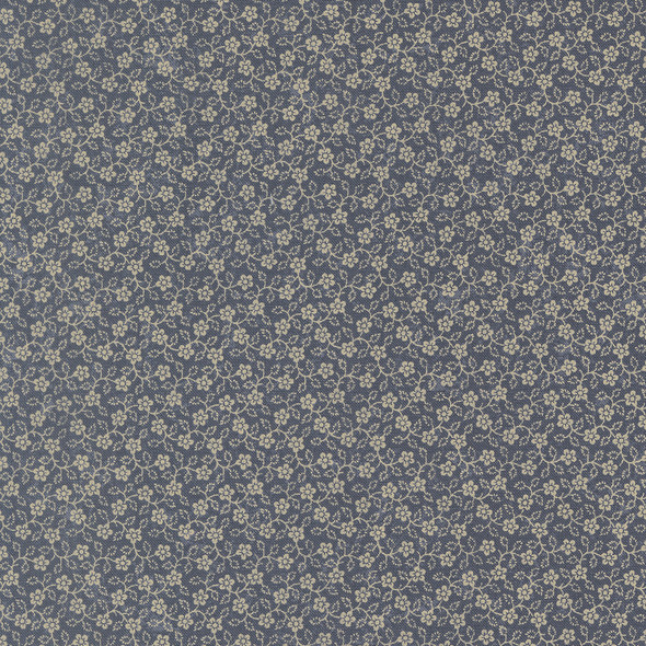 Moda Kansas Troubles Bluebirds Nest 9806 34 Mid-Blue Flowering Vine Small Floral | SOLD BY THE HALF-YARD
