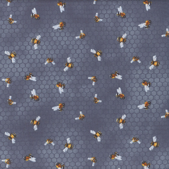 Wilmington Sunkissed by Nancy Mink 33918 459 Blue Bees Honeycomb |SOLD BY THE HALF-YARD Wilmington Sunkissed by Nancy Mink 33918 459 Blue Bees Honeycomb |SOLD BY THE HALF-YARD
