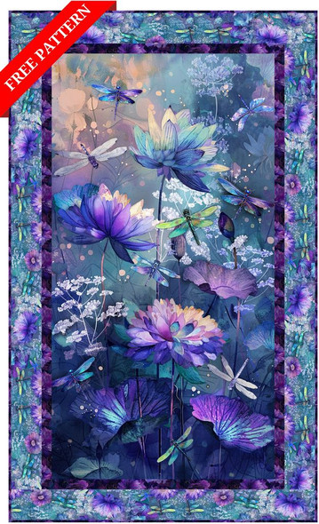 Timeless Treasures FREE PATTERN Dragonfly Mist PANEL QUILT Timeless Treasures FREE PATTERN Dragonfly Mist PANEL QUILT
