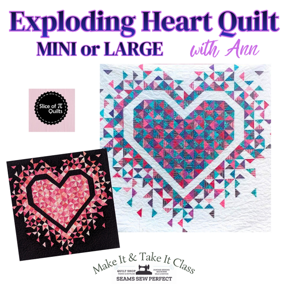 Class: Exploding Heart Quilt Mini or Large with Ann | Wednesday February 4 | 10:30am-3:00pm
