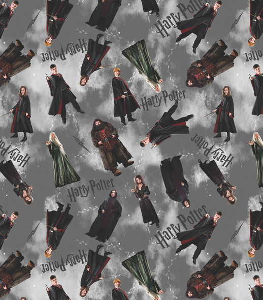 Benartex Harry Potter Characters Gray 15217-11 | SOLD BY THE HALF-YARD