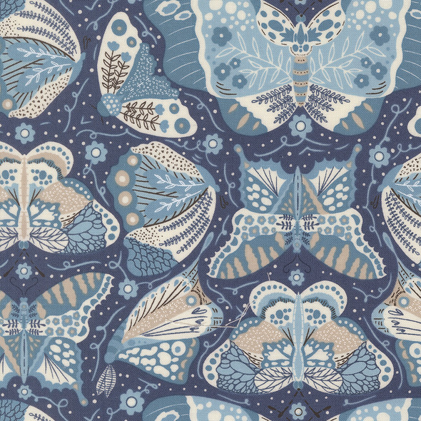 Moda Night Owl by Gingiber 48421 14 Dusk Night Owls Butterfly Moths | SOLD BY THE HALF-YARD