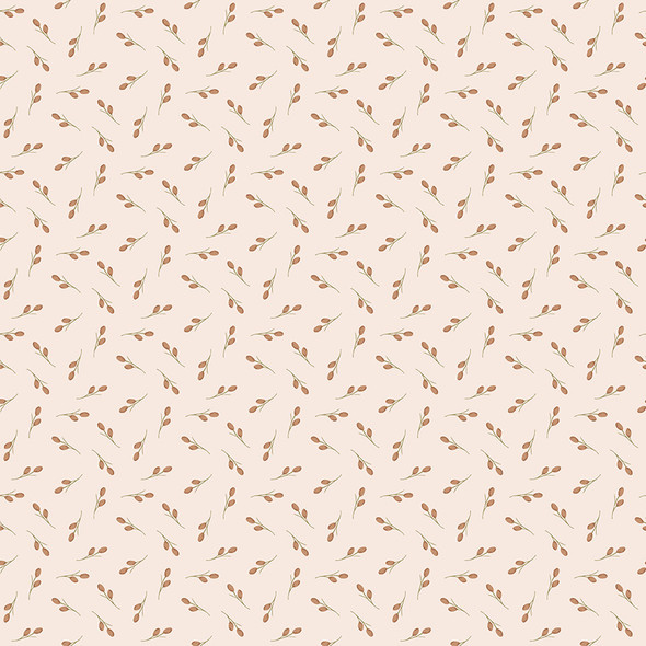 Riley Blake Threads of Grace C16823 Toss Latte Floral Buds | SOLD BY THE HALF-YARD