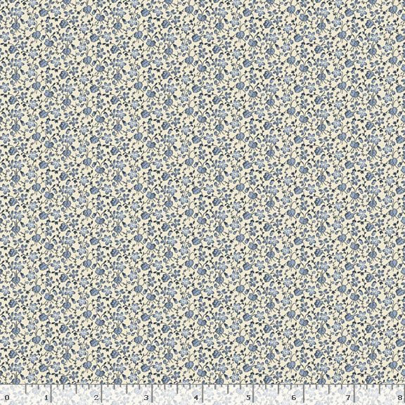 Marcus Fabrics - Grace Elizabeth by Carrie Quinn - Petite Flowers Blue | SOLD BY THE HALF-YARD