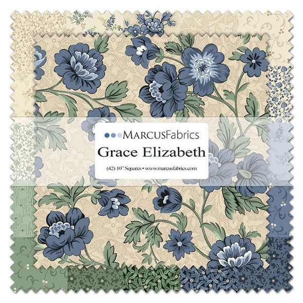 Marcus Fabrics - Grace Elizabeth by Carrie Quinn - 10" Square Pack with 42 pieces
