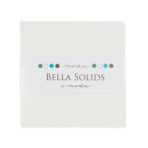 Moda Bella Solids Charm Pack White 9900PP-98 42 pieces cut 5"x5"