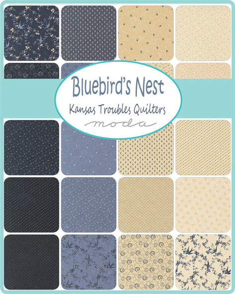 Moda Kansas Troubles Bluebirds Nest 9800JR Jelly Roll Pack of 40 Strips 2.5 inches