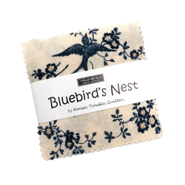 Moda Kansas Troubles Bluebirds Nest 9800MC Mini Charm Pack of 42 pieces cut to 2.5 inch squares