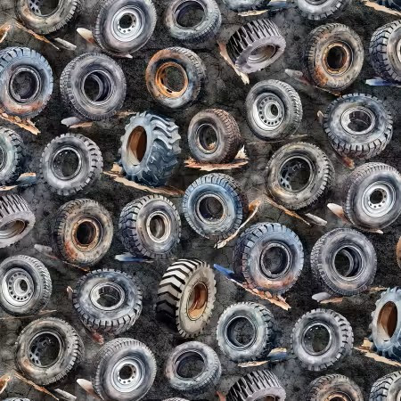 Hoffman Hammer Down Wheels Tires X5640-4 Black | SOLD BY THE HALF-YARD