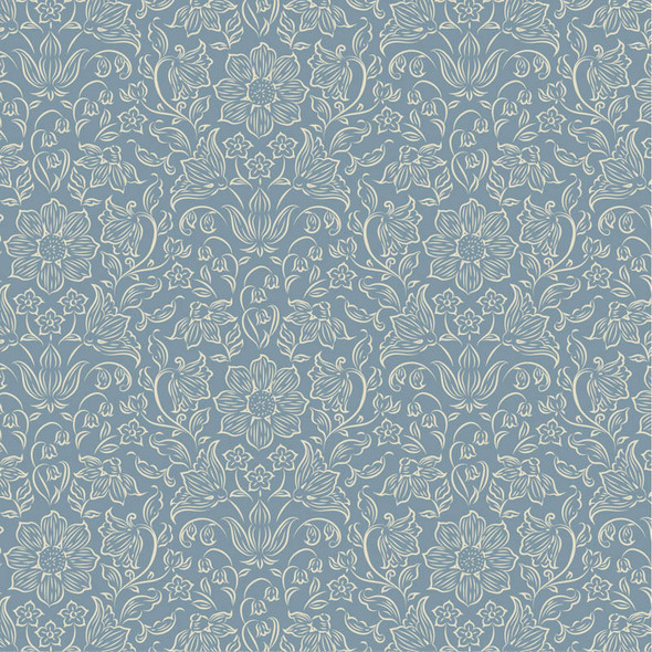 Tilda Songbird 110158 Lila Blue Blender | SOLD BY THE HALF-YARD