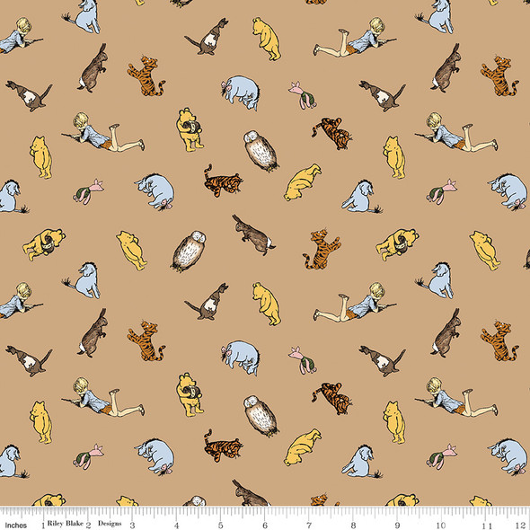 Riley Blake Winnie The Pooh C17003 Brown Characters | SOLD BY THE HALF-YARD
