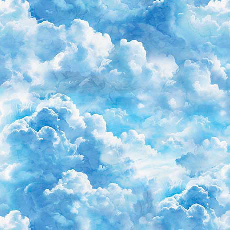QT Fabrics Earthly Delights 31312-B Clouds Sky - Sky Blue | SOLD BY THE HALF-YARD
