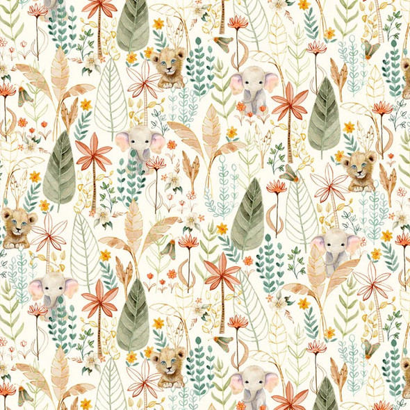 P&B Mini Menagerie MMEN 6118 E Packed Animals All Over | SOLD BY THE HALF-YARD