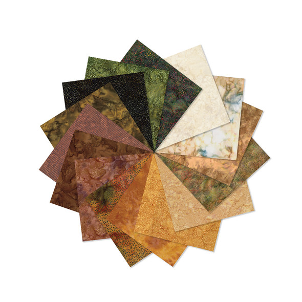 Hoffman Autumn Cider Season Batik Fat Quarter Bundle by McKenna Ryan - 15 Batik Fat Quarters