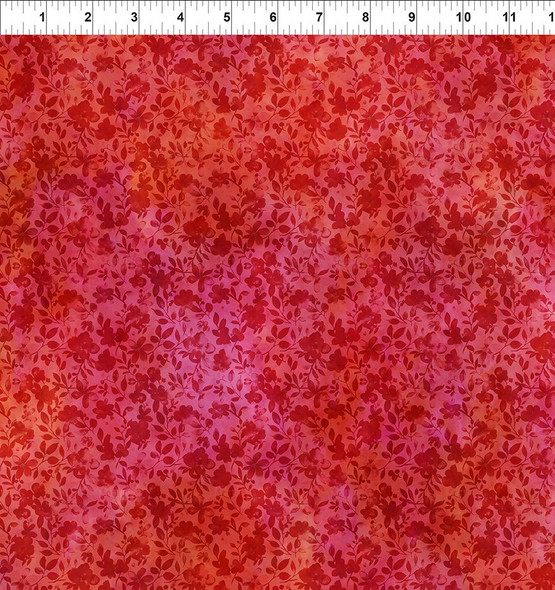 In The Beginning - Blooming Day & Night 5BDN-1 Twigs Red Tonal | SOLD BY THE HALF-YARD