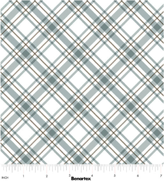 Benartex Coastal Escape 15027-44 Maritime Plaid Sage | SOLD BY THE HALF-YARD