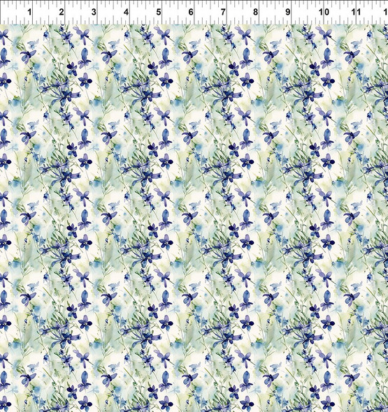 In The Beginning - Sanctuary by Jason Yenter 6SA-1 Pansy Floral Cream | SOLD BY THE HALF-YARD