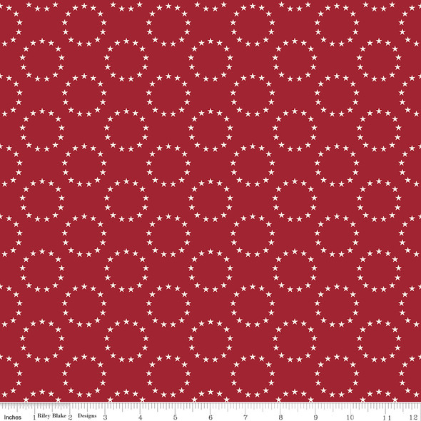 Riley Blake - Independence 13 Colonies Stars C17336 Cherry Tart Red | SOLD BY THE HALF-YARD