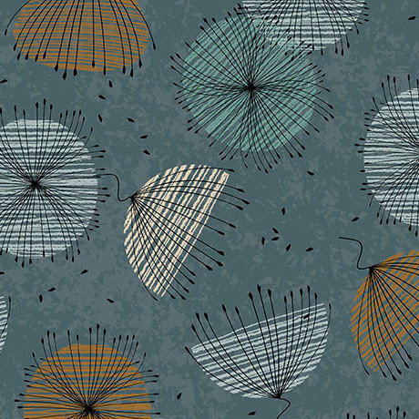 Wisps On The Wind by QT Fabrics 31782-Q Contempo Flowers Dusty Teal | SOLD BY THE HALF-YARD