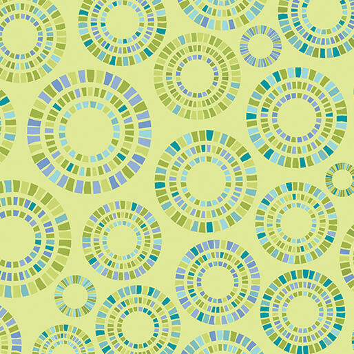 Cityscape Night by Benartex: 17127-49 Traffic Circle Abstract Mint | SOLD BY THE HALF-YARD