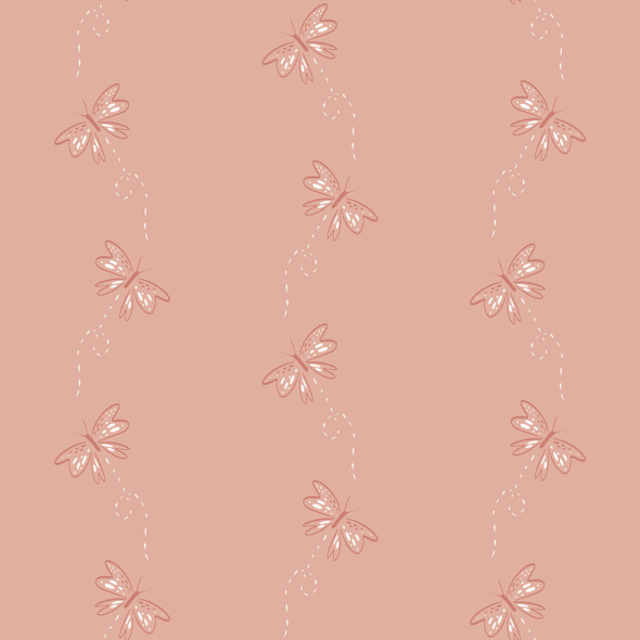 Garden Walk by Mia Presley Designs 09625-12 Butterfly Stripe Pink | SOLD BY THE HALF-YARD