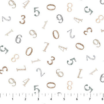 Figo Soaring Dreams 91242-10 White Numbers | SOLD BY THE HALF-YARD