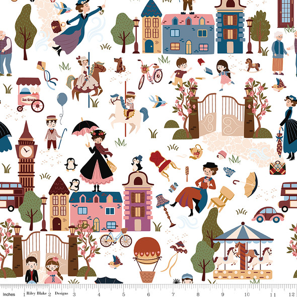Spoonful Of Sugar by Riley Blake CD17080 Cloud Main Mary Poppins Fabric| SOLD BY THE HALF-YARD