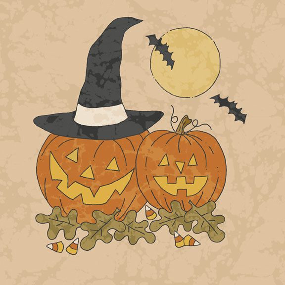 Halloween Haunts 24" PANEL R191908D Multi Halloween Fabric Panel by Marcus Fabrics