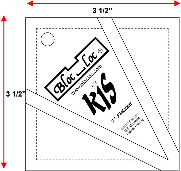 Bloc LOC Flying Geese Quilting Ruler Set #1 Contains 1-1/2” x 3”, 2” x 4”, 3” x 6”, 4” x 8” Finished Size for Quilters