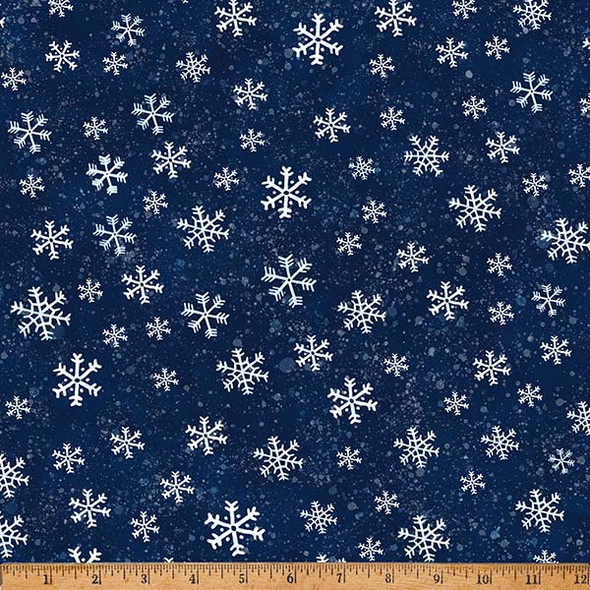Hoffman Holiday Hideaway Y5771-19 Navy Blue Snowflakes | SOLD BY THE HALF-YARD