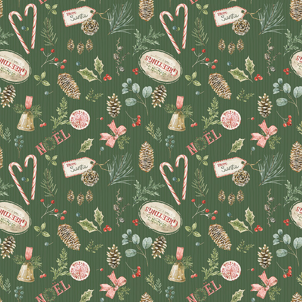 Riley Blake Holiday Spirit by Lisa Audit CD17461 Green Christmas Toss | SOLD BY THE HALF-YARD