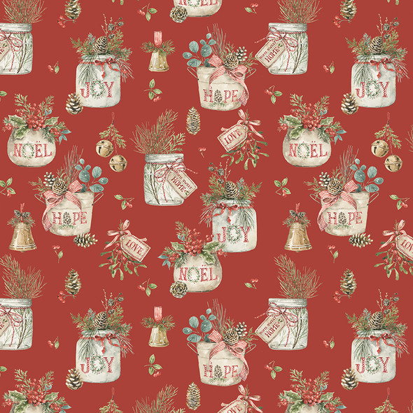 Riley Blake Holiday Spirit by Lisa Audit CD17460 Red Main Christmas | SOLD BY THE HALF-YARD