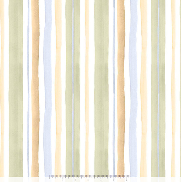 Serendipity by Leah Bisch for QT 32138-H Watercolor Stripe Light Green | SOLD BY THE HALF-YARD