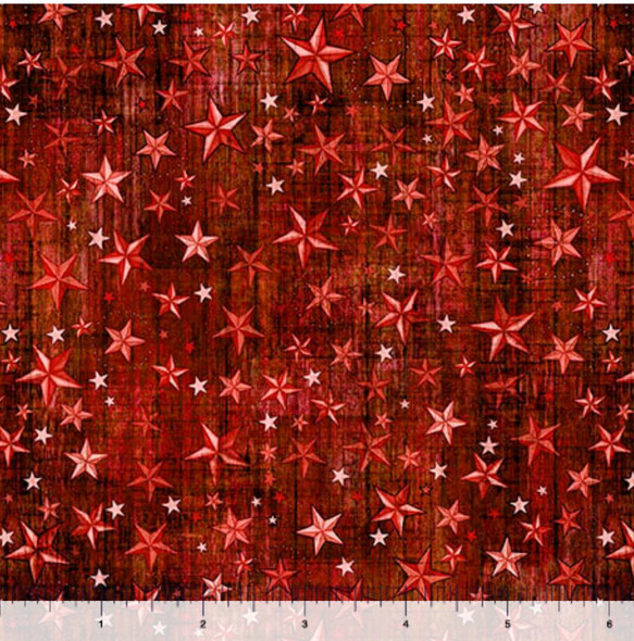 QT Fabrics American Country 31997-R Patriotic Stars Brick Red | SOLD BY THE HALF-YARD