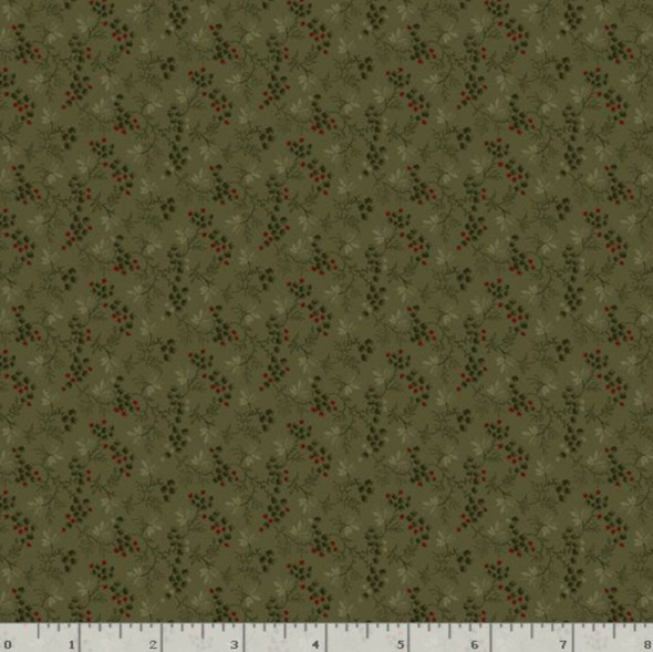 Marcus Fabrics Pineberry Lane R172002D-GREEN Berries & Greens | SOLD BY THE HALF-YARD