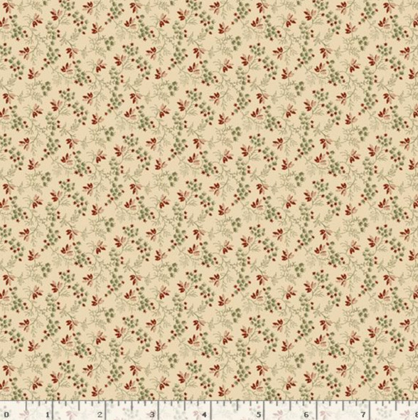 Marcus Fabrics Pineberry Lane R172002D-CREAM Berries & Greens | SOLD BY THE HALF-YARD