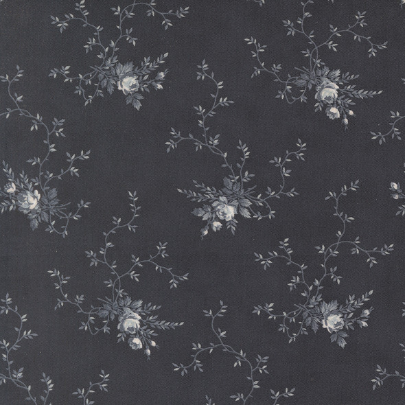 Breathtaking Blues by 3 Sisters for Moda - 44402 15 Rose Garden Floral Midnight | SOLD BY THE HALF-YARD